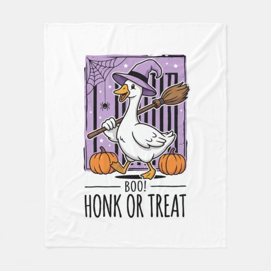 Halloween Toeter of Behandeling Heks Gans Fleece Deken (Voorkant)