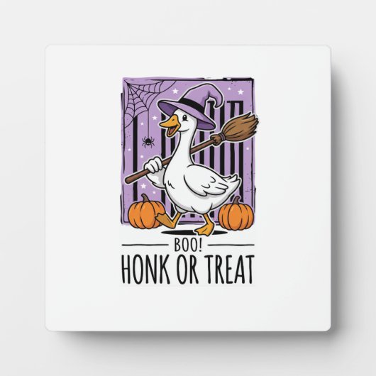 Halloween Toeter of Behandeling Heks Gans Fotoplaat (Voorkant)