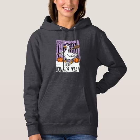 Halloween Toeter of Behandeling Heks Gans Hoodie (Voorkant)