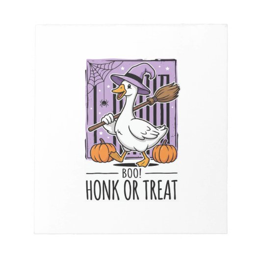 Halloween Toeter of Behandeling Heks Gans Notitieblok (Voorkant)