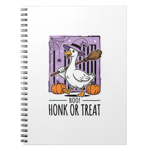 Halloween Toeter of Behandeling Heks Gans Notitieboek (Voorkant)