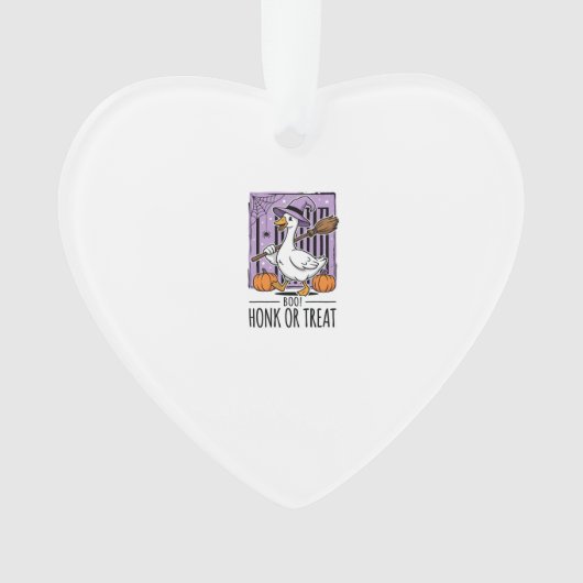 Halloween Toeter of Behandeling Heks Gans Ornament (voorkant)