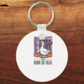 Halloween Toeter of Behandeling Heks Gans Sleutelhanger (Voorkant)