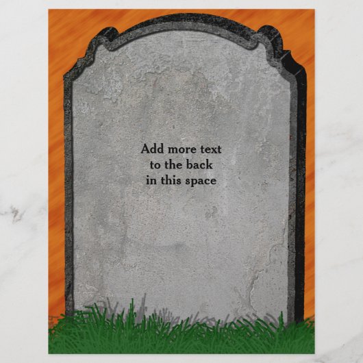 Halloween Tombstone Grave Skull Crossbones Flyer (Achterkant)