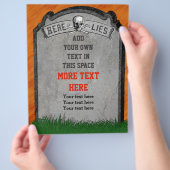 Halloween Tombstone Grave Skull Crossbones Flyer (Hand)