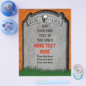 Halloween Tombstone Grave Skull Crossbones Flyer (Enkel)