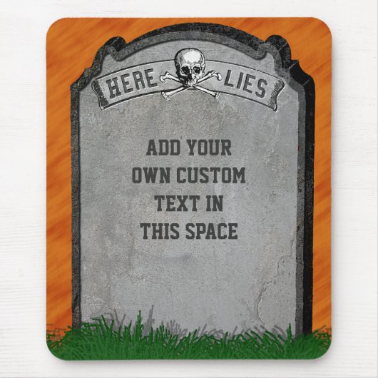 Halloween Tombstone Grave Skull Crossbones Muismat (Voorkant)