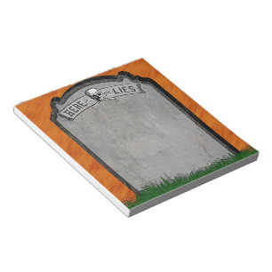 Halloween Tombstone Grave Skull Crossbones Notitieblok