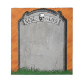 Halloween Tombstone Grave Skull Crossbones Notitieblok (Voorkant)