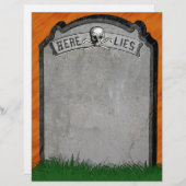 Halloween Tombstone Grave Skull Crossbones Paper (Voorkant / Achterkant)