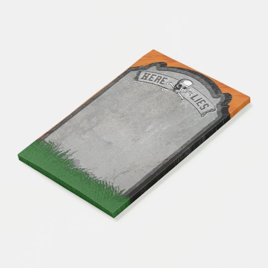 Halloween Tombstone Grave Skull Crossbones Post-it® Notes (Schuin)