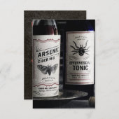 Halloween Tonic CHANGE COLOR - Invitaties / RSVP Kaart (Voorkant / Achterkant)