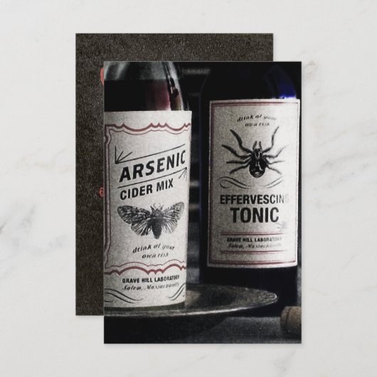 Halloween Tonic CHANGE COLOR - Invitaties / RSVP Kaart (Voorkant / Achterkant)