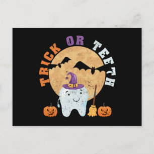 Halloween tooth hat dentist dental assistent trick briefkaart