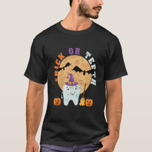Halloween Tooth Pet Dentist Dental Assistant Trick T-shirt