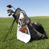 Halloween Tortoise Turtle Witch Hat Costume Spooky Golfhanddoek (Groen)