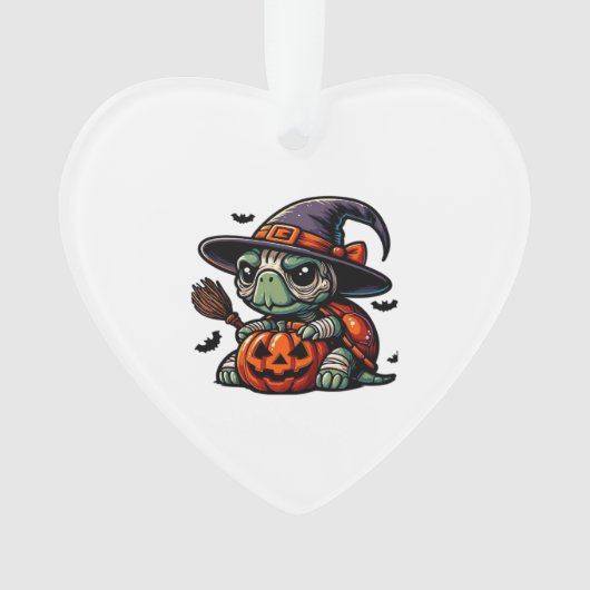 Halloween Tortoise Turtle Witch Hat Costume Spooky Ornament (voorkant)