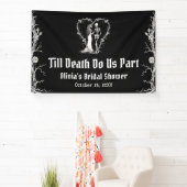 Halloween Tot de Dood Ons Scheidt Bruidsfeest Spandoek (Insitu)