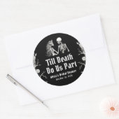 Halloween Tot de Dood Ons Scheidt Bruidsfeestje Ronde Sticker (Envelop)