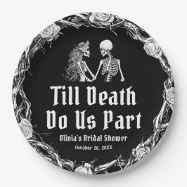 Halloween Tot de Dood Ons Scheidt Bruidsmeisjesfee Papieren Bordje
