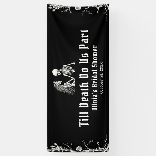 Halloween Tot de Dood Ons Scheidt Bruidsmeisjesfee Spandoek (Verticaal)