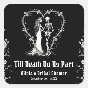 Halloween Tot de Dood Ons Scheidt Bruidsmeisjesfee Vierkante Sticker