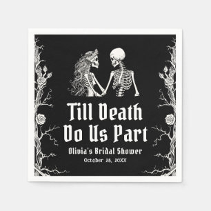 Halloween Tot de Dood Ons Scheidt Bruidsuitnodigin Servet
