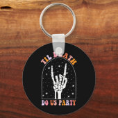 Halloween Tot de Dood Ons Scheidt Retro Bruidsmeis Sleutelhanger (Voorkant)