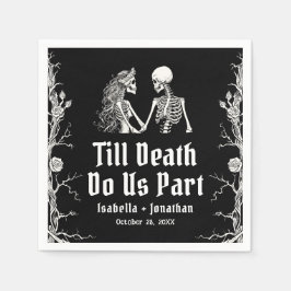 Halloween Tot de Dood Ons Scheidt Skeletten Bruilo Servet