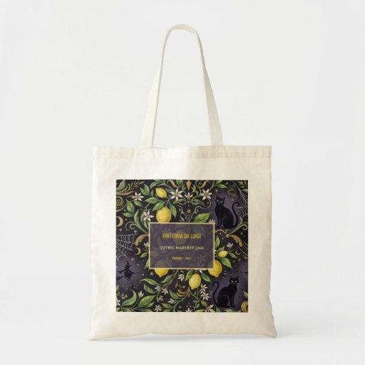 Halloween Tote Bag Gotische Botanische Citroen (Voorkant)