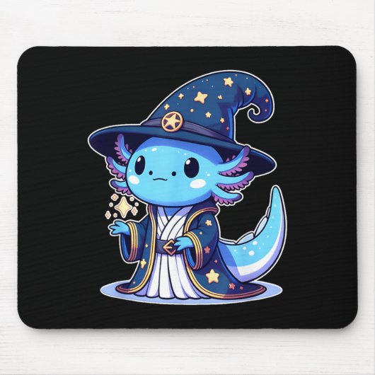 Halloween tovenaar grappige axolotl muismat (Voorkant)