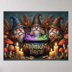 Halloween Tovenaar Kabouters Middernacht Brouw Ket Poster