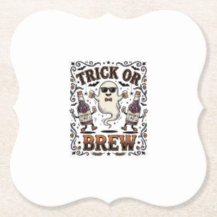 Halloween Toverdrank Truc of Brouwsel Vintage Gegr Kartonnen Onderzetters