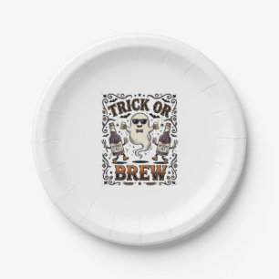 Halloween Toverdrank Truc of Brouwsel Vintage Gegr Papieren Bordje