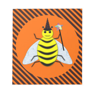 Halloween toverheks Bij Oranje en Zwarte Strepen Notitieblok