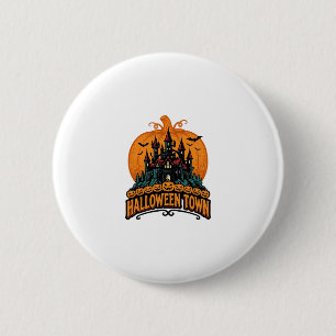 Halloween Town Antieke Geheime Kasteel Pompoen Des Ronde Button 5,7 Cm