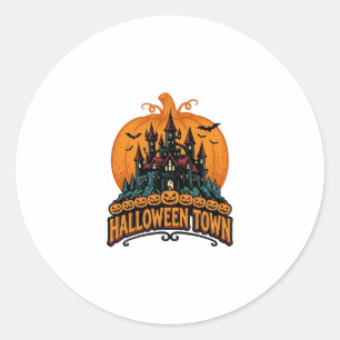 Halloween Town Antieke Geheime Kasteel Pompoen Des Ronde Sticker