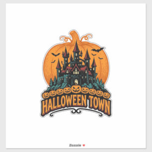 Halloween Town Antieke Geheime Kasteel Pompoen Des Sticker