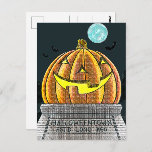 Halloween Town Briefkaart (Voorkant / Achterkant)