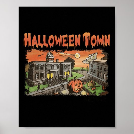 Halloween Town EST 1998 Halloween Party Cute Hallo Poster (Voorkant)