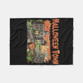 Halloween Town EST 1998 Halloween Party Schattige Fleece Deken (Voorkant (Horizontaal))