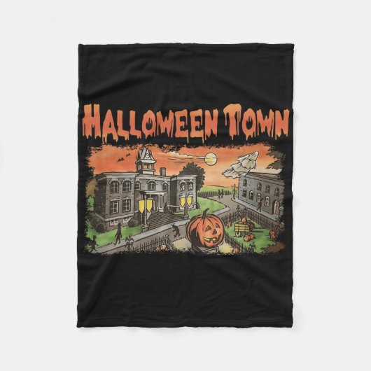 Halloween Town EST 1998 Halloween Party Schattige Fleece Deken (Voorkant)