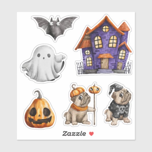 Halloween Town Haunted House Bulldogs Sticker (Vel)