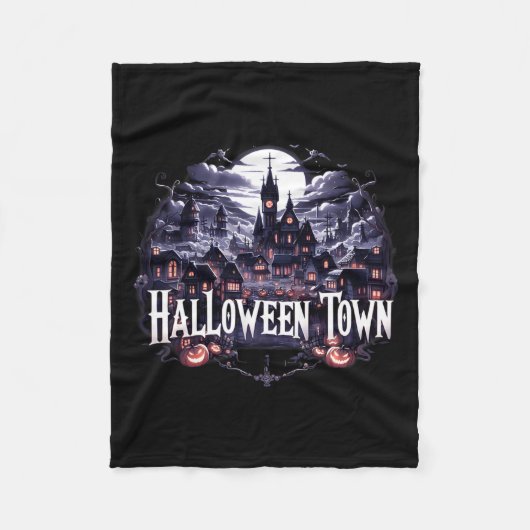 Halloween Town Skeleton Ghost Pumpkin naar Hallowe Fleece Deken (Voorkant)