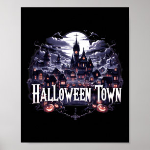 Halloween Town Skeleton Ghost Pumpkin naar Hallowe Poster