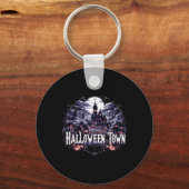 Halloween Town Skeleton Ghost Pumpkin naar Hallowe Sleutelhanger (Voorkant)