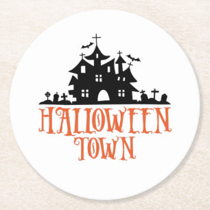 Halloween Town - Spookhuis, Spooky Church Ronde Kartonnen Onderzetter