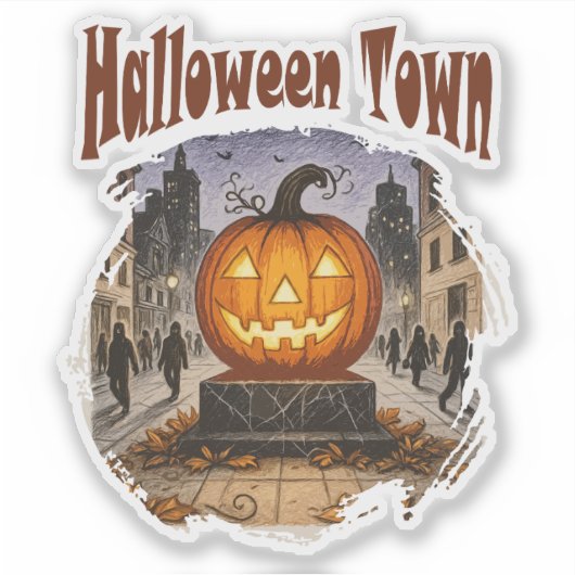 Halloween Town Sticker (Voorkant)