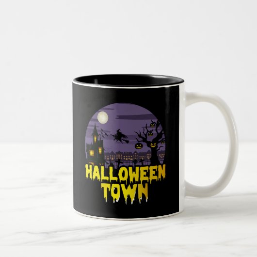 Halloween Town Tweekleurige Koffiemok (Rechts)