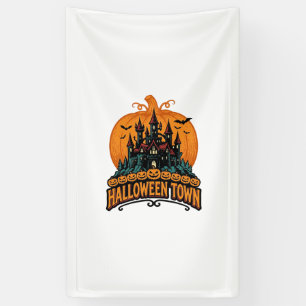 Halloween Town Vintage Heel Geestig Kasteel Pompoe Spandoek